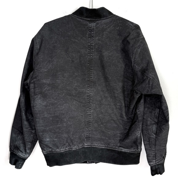 NWT Abercrombie & Fitch Mens Black Washed Bomber Jacket Size Medium - Picture 7 of 7